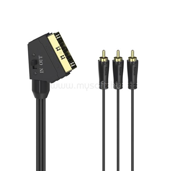 HAMA 205156 FIC AV SCART-3RCA be/ki 1,5m összekötőkábel