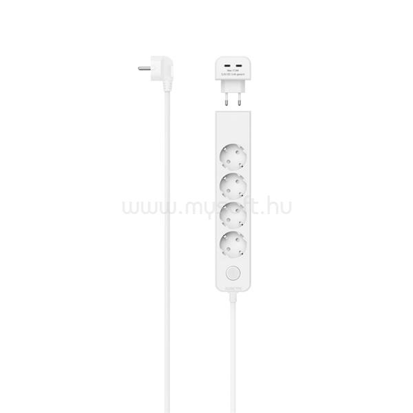 HAMA 223191 1,4m fehér 5-ös elosztó +2x USB