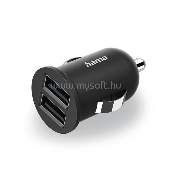 HAMA 223351 2,4A 2xUSB fekete szivargyújtó töltő