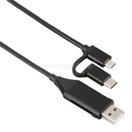 HAMA 4 az 1-ben (USB, USB Type-C, micro USB + OTG) 1m fekete adatkábel HAMA_135745 small