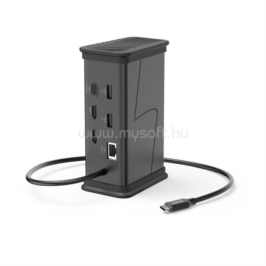 HAMA USB-C 3.1 9 az 1-ben dokkolóállomás (HDMI, LAN, USB-A, USB-C, PD, JACK)