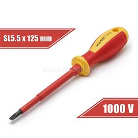 HANDY-TOOLS Handy Csavarhúzó - 10563 (lapos, 5,5, 125mm, 1000V-ig szigetelt, mágneses fej) 10563 small