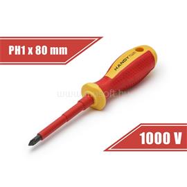 HANDY-TOOLS Handy Csavarhúzó - 10567 (PH1, 80mm, 1000V-ig szigetelt, mágneses fej) 10567 small