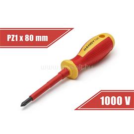 HANDY-TOOLS Handy Csavarhúzó - 10571 (PZ1, 80mm, 1000V-ig szigetelt, mágneses fej) 10571 small