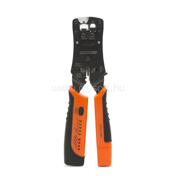 HANDY-TOOLS Handy Krimpelő fogó - 10178 (kábeltesztelővel, RJ11/RJ12/RJ45, racsnis)