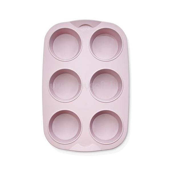 HANE IRIS szilikon muffin sütőforma 6 darabhoz, szürke, fekete vagy piros színű SL-3208