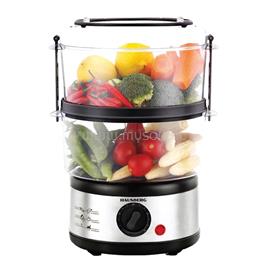 HAUSBERG HB-1350 400W rozsdamentes acélházas, 2 szintes 4,8L, gőzölési funkcióval, rizsfőzővel, ételfőző gép HB-1350 small