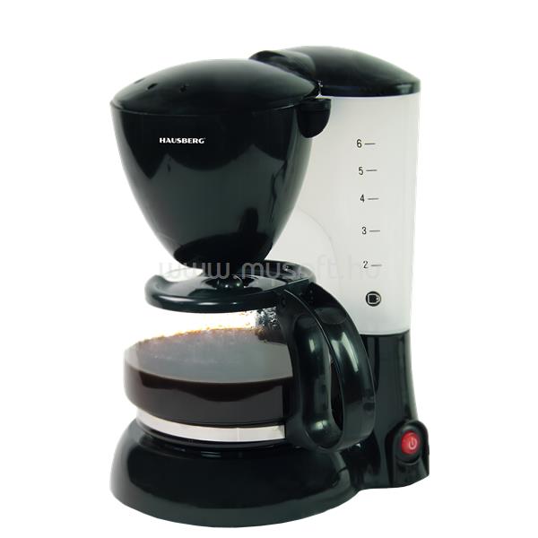 HAUSBERG HB-3650NG 800W filteres kávéfőző, 600ml kiöntő kancsóval (fekete)