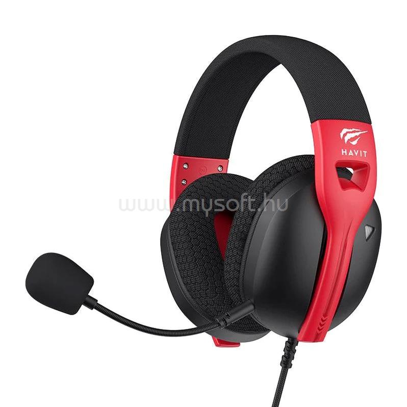 HAVIT Fuxi-H5d vezetékes gamer headset (fekete-piros)