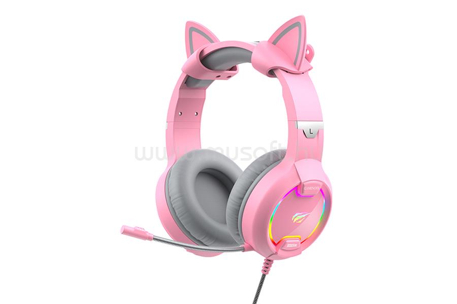 HAVIT Gamenote H2233d vezetékes gamer headset (rózsaszín)