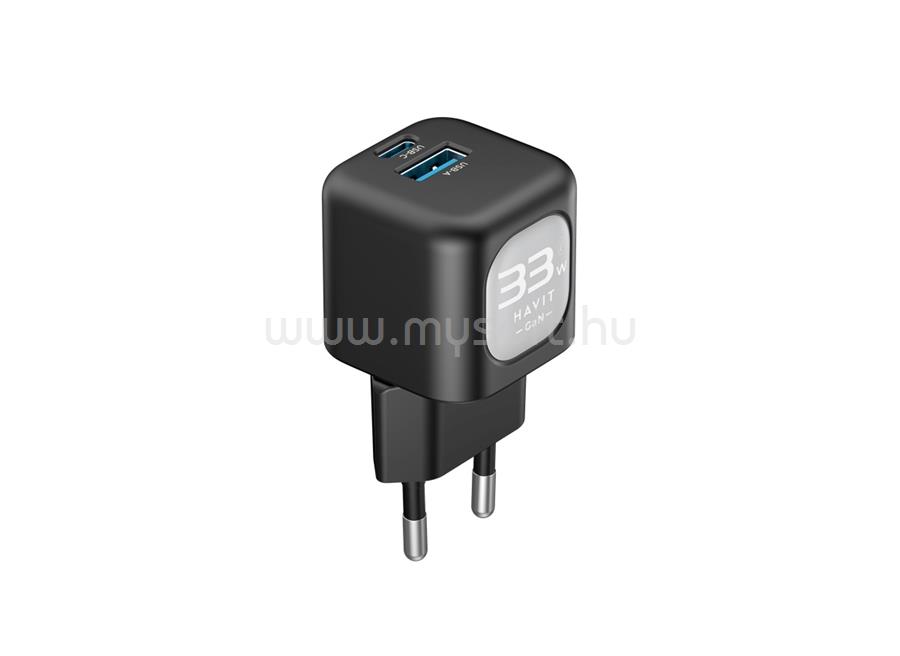 HAVIT UC230 Mobile series - 33W GaN Utazó töltő EU - Fekete