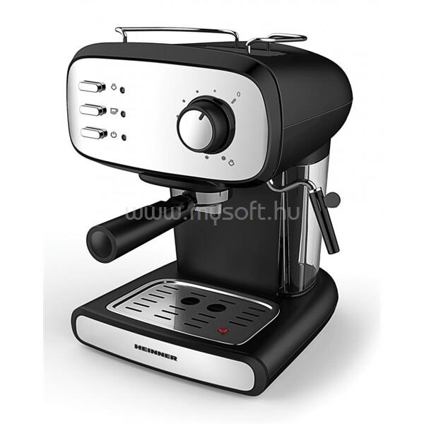 HEINNER HEM-1100BKX 2 személyes Karos eszpresszó kávéfőző, 15 bar, víztartály:1.2L, 850W, Fekete