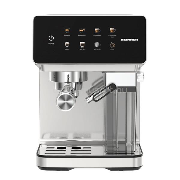 HEINNER HEM-LK20DMLK CreamyBlend Eszpresszó kávéfőző tejtartállyal, 20 bar, víztartály:1.6L, 1350W, Fekete/Inox