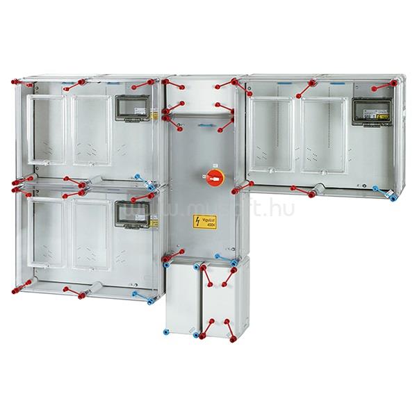HENSEL HCS432 1/3F 3x(M63A+V32A) földkábeles +tűzeseti kapcsoló 2-szintes csoportos mérőhely