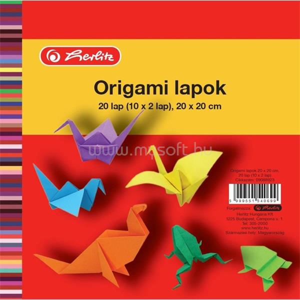 HERLITZ 20x20cm 20ív origami lap