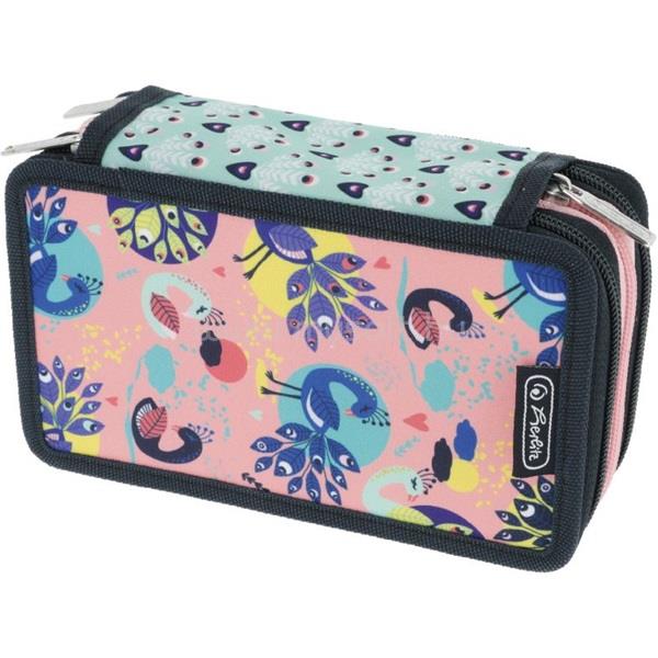 HERLITZ Fancy Peacock 3 emeletes 31 részes töltött tolltartó