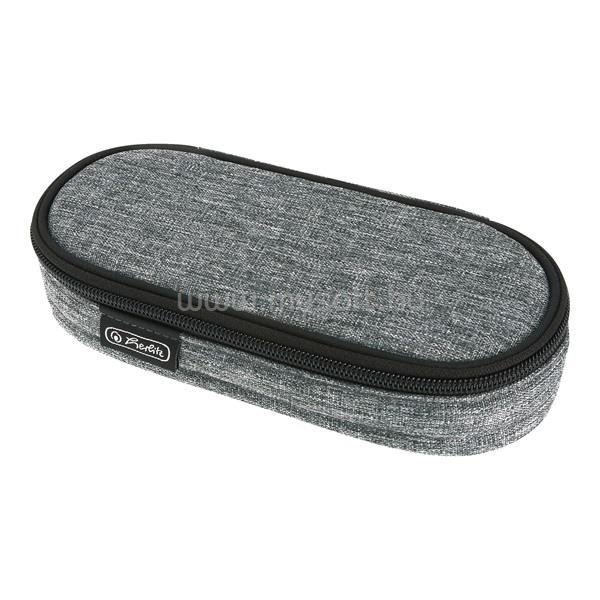 HERLITZ Knitted Grey ovális, 1-klapnis tolltartó