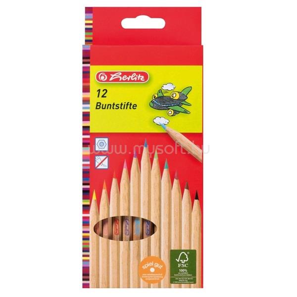 HERLITZ natúrfa 12db-os vegyes színű színes ceruza
