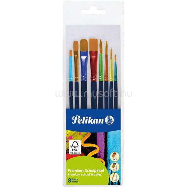 HERLITZ Pelikán Prémium 4-6-8-10-12-es 8db-os  kúpos, lapos  vegyes  ecsetkészlet