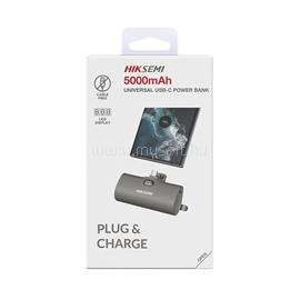 HIKSEMI Hikvision Akkubank - 5000mAh M050 PowerBank (Type-C, Kijelző, Output 20W max.) Szürke HS-PB-M050(STD)/5000MAH/GREY/DPI small
