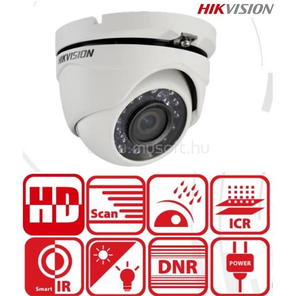 HIKVISION 4in1 Analóg turretkamera - DS-2CE56D0T-IRMF (2MP, 2,8mm, kültéri, IR20m, D&N(ICR), IP66, DNR)