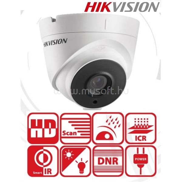 HIKVISION 4in1 Analóg turretkamera - DS-2CE56D0T-IT3F (2MP, 2,8mm, kültéri, EXIR40m, D&N(ICR), IP66, DNR)