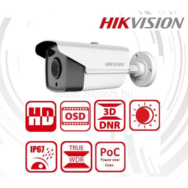 HIKVISION Analóg csőkamera - DS-2CC12D9T-IT5E (2MP, 6mm, kültéri, IR80m, ICR, IP67, WDR, 12VDC/PoC)