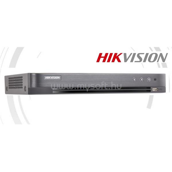 HIKVISION DVR rögzítő - DS-7208HUHI-K2/P (8 port, 5MP/96fps, 3MP/144fps, 2MP/200fps, H265+, 2x Sata, Audio, I/O, PoC)