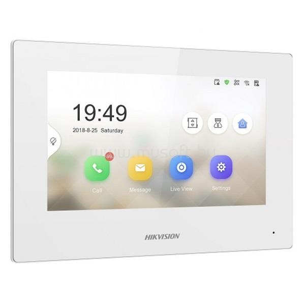 HIKVISION IP kaputelefon - DS-KH6320-WTE1-W (beltéri egység, 7" touch screen, wifi, PoE)