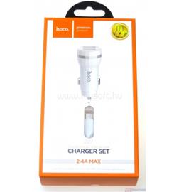 HOCO autós töltő "Z27 Staunch" dual port töltőadapter 1m-es Micro kábellel HC092865 small