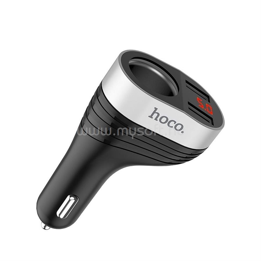 HOCO autós töltő Z29 2x USB 3,1A LCD + szivargyújtó (fekete)