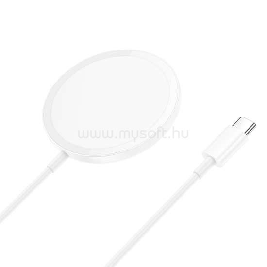 HOCO CW52 Enjoy mágneses vezeték nélküli gyorstöltő 15W Type-C fehér