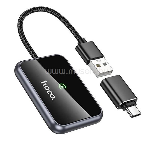 HOCO iPhone 17 Pro Max / 17 Pro / Air HOCO HU1 vezeték nélküli adapter USB, iOS kompatibilis, FEKETE