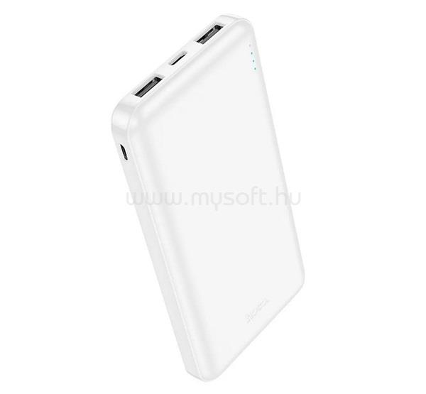 HOCO J100 vésztöltő 2 USB aljzat 10000mAh, LED jelzés, FEHÉR