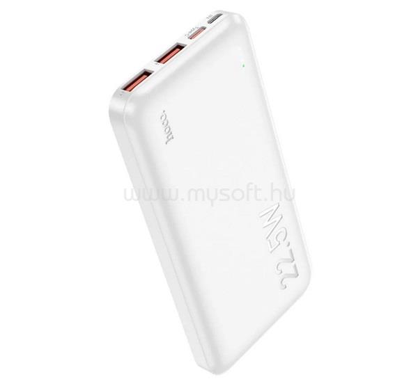 HOCO HOCO J101 vésztöltő 2 USB+Type-C+microUSB aljzat 10000mAh, LED jelzés, FEHÉR
