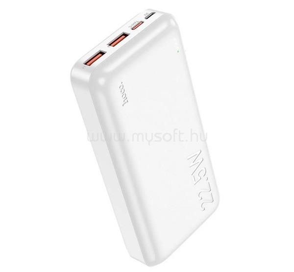 HOCO HOCO J101A vésztöltő 2 USB+Type-C+microUSB aljzat 20000mAh, LED jelzés, FEHÉR