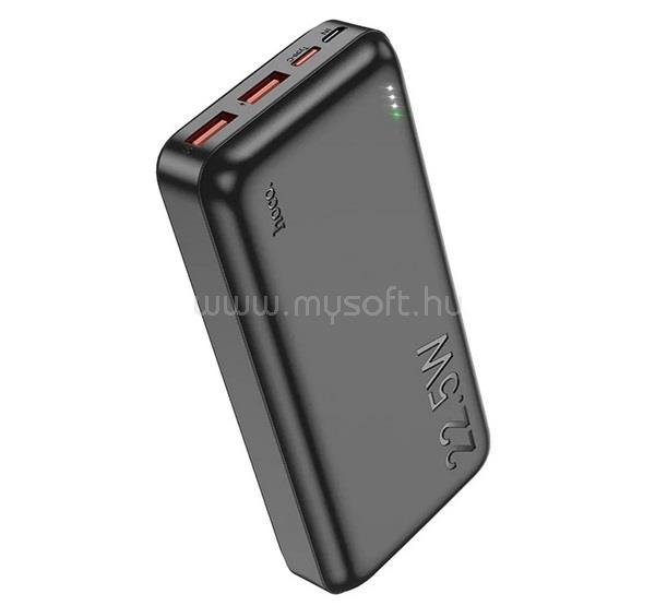 HOCO HOCO J101A vésztöltő 2 USB+Type-C+microUSB aljzat 20000mAh, LED jelzés, FEKETE