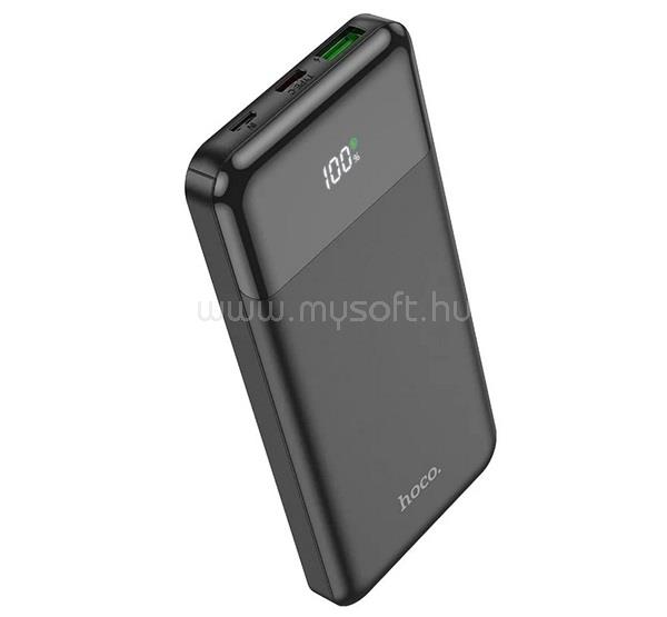 HOCO HOCO J102 vésztöltő USB+Type-C+microUSB aljzat 10000mAh, LED kijelző, FEKETE