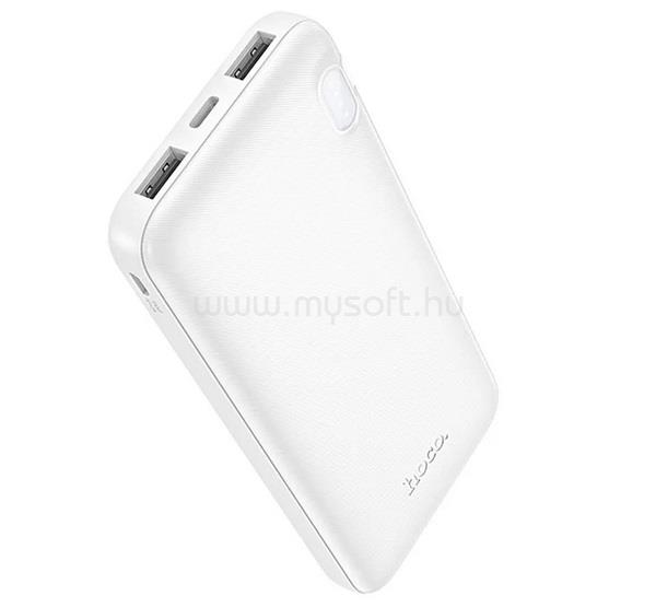 HOCO J128 vésztöltő 2 USB+Type-C aljzat 10000mAh, LED jelzés, FEHÉR
