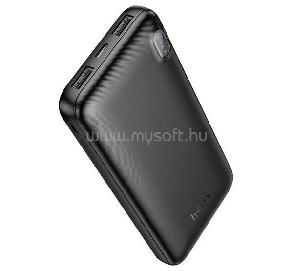 HOCO J128 vésztöltő 2 USB+Type-C aljzat 10000mAh, LED jelzés, FEKETE
