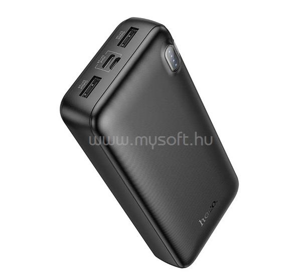 HOCO J128A vésztöltő 2 USB aljzat 20000mAh, LED jelzés, FEKETE
