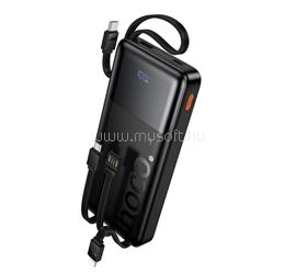 HOCO HOCO J156 vésztöltő USB+Type-C aljzat 10000mAh, LED kijelző + fix Tpye-C/lightning/USB kábel, FEKETE HOCO_J156_BLACK small