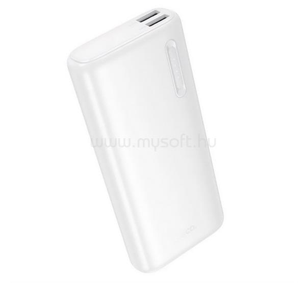 HOCO J158A vésztöltő 2 USB aljzat 10000mAh, LED jelzés, FEHÉR
