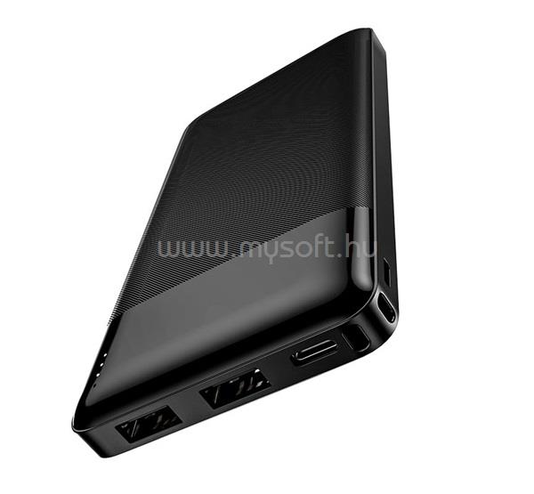 HOCO J72 vésztöltő 2 USB+Type-C aljzat 10000mAh, LED kijelző, FEKETE