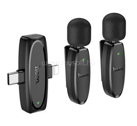 HOCO L15 2db bluetooth mikrofon Type-C/Lightning, LAVALIER csíptethető, FEKETE HOCO_L15_2_TYPEC/LIGHTNING small