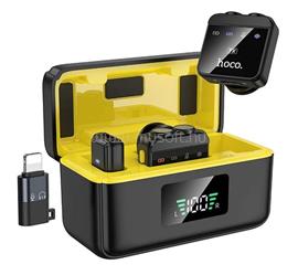 HOCO L17 bluetooth mikrofon 2db Type-C, zajszűrő + töltőtok, FEKETE HOCO_L17 small