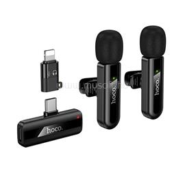 HOCO L20A bluetooth mikrofon 2db Type-C/Lightning, zajszűrő, FEKETE HOCO_L20A_B small