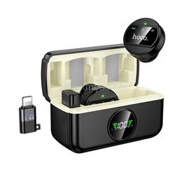 HOCO L22 bluetooth mikrofon 2db Type-C/Lightning, zajszűrő, FEKETE HOCO_L22 small