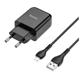 HOCO HOCO N2 hálózati töltő USB aljzat 10W, gyorstöltő + lightning kábel, FEKETE HOCO_N2_LIGHTNING_B small