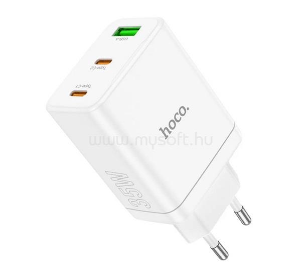 HOCO HOCO N33 hálózati töltő USB+2 Type-C aljzat 35W, PD gyorstöltő 3.0, FEHÉR
